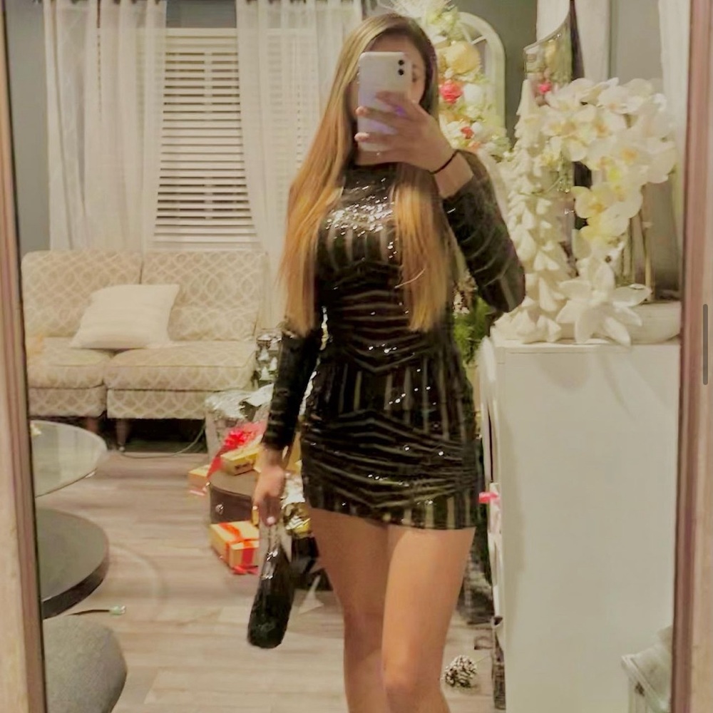 Black Sequin Dress